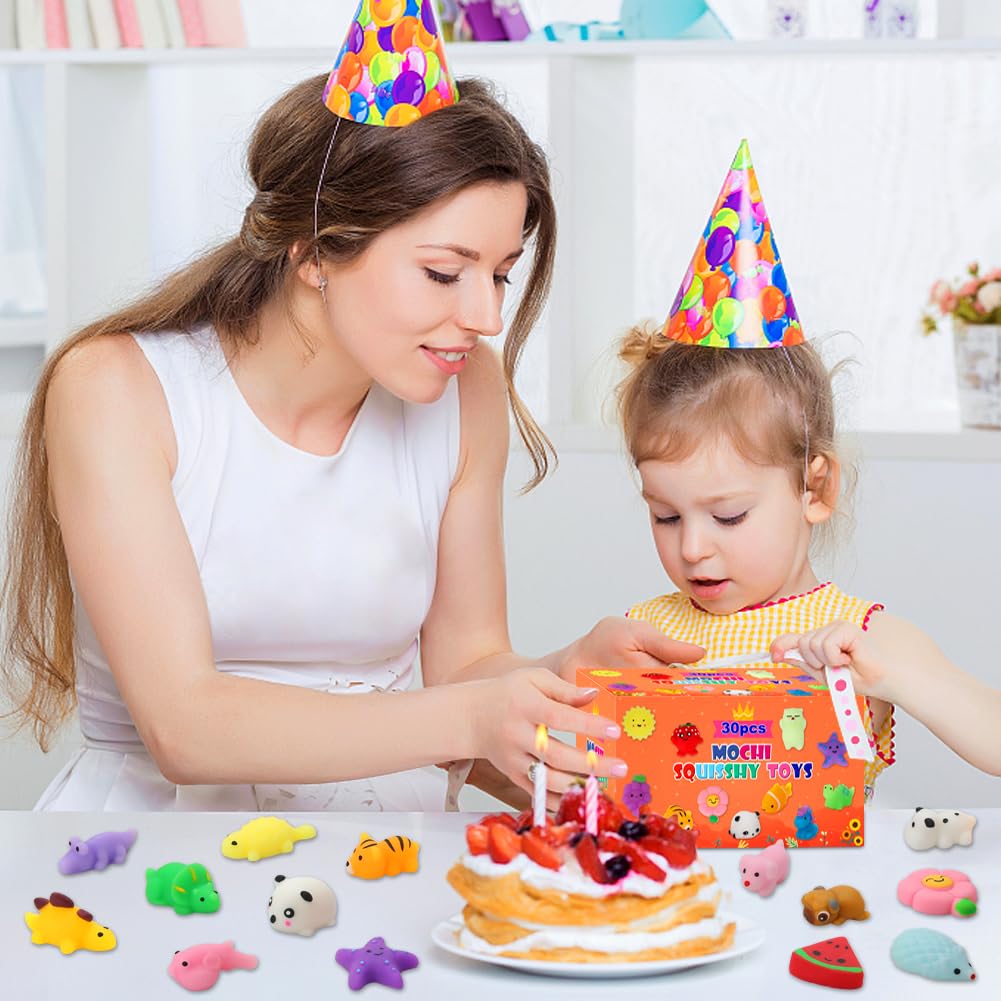 30 Pack Squishy Toys, Kawaii Squishies Party Favors for Kids 4-8 8-12 Treasure Box Toys for Classroom Birthday Xmas Gifts Goodie Bag Mini Animals Mochi Squishy Stress Relief Sensory Toys Random - Image 7