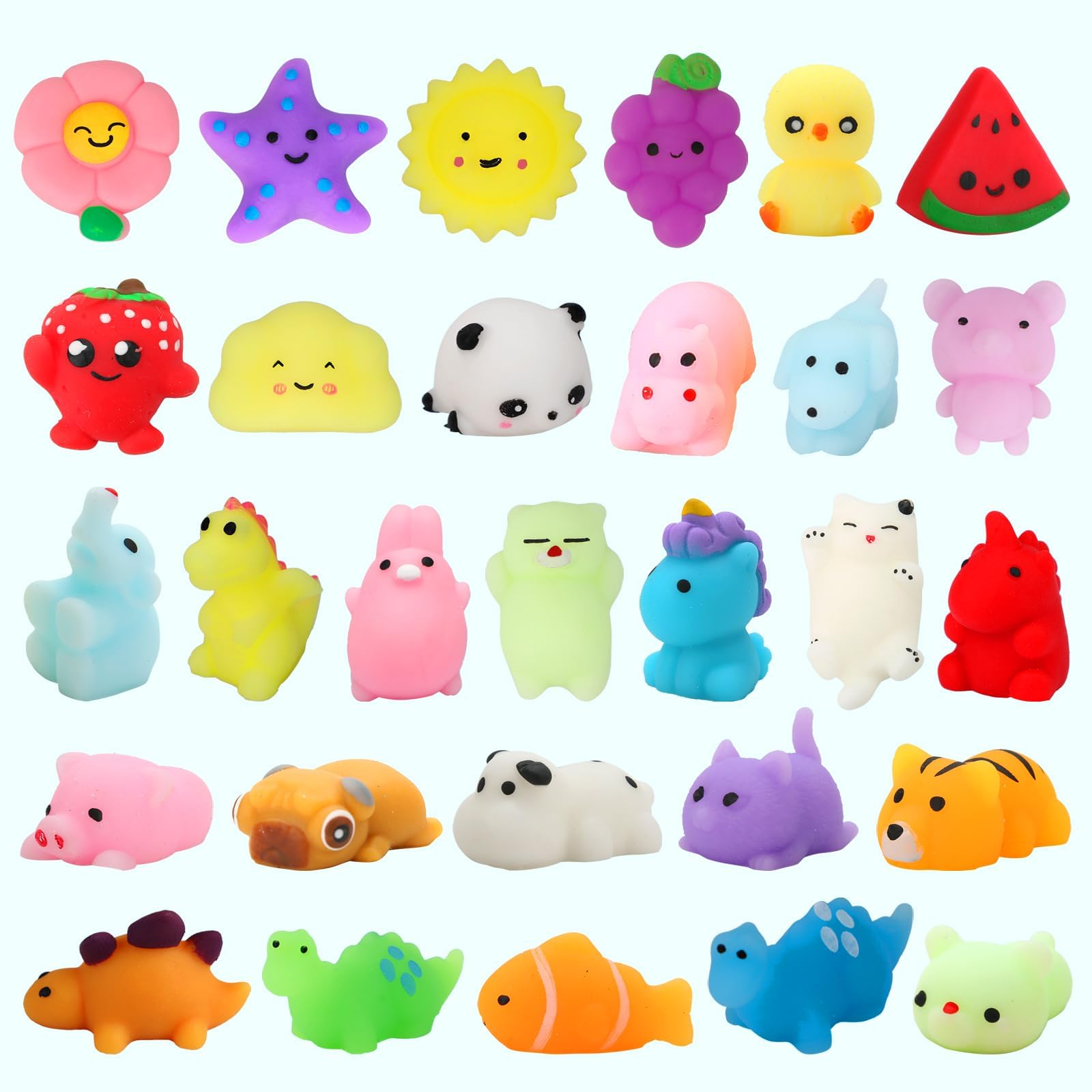 30 Pack Squishy Toys, Kawaii Squishies Party Favors for Kids 4-8 8-12 Treasure Box Toys for Classroom Birthday Xmas Gifts Goodie Bag Mini Animals Mochi Squishy Stress Relief Sensory Toys Random - Image 2